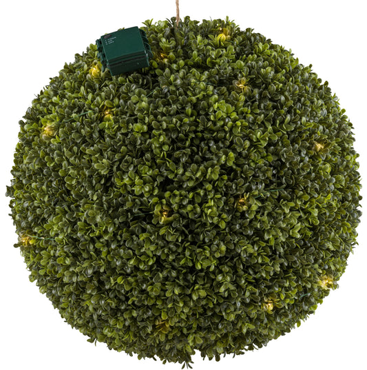 Buchsbaumkugel Ø 45 cm mit 45 LED, 3 AA Batterien, UV-beständig, 6h Timer