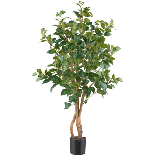 Ficus Benjamina Kunstpflanze 110 cm, 540 Blätter im Kunststofftopf 12,5x11,5 cm