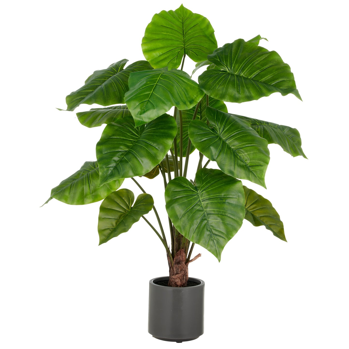 Alocasia Wentii 100cm Künstliche Pflanze Grün im Grauen Kunststofftopf 17,5x18cm բ01999821 oqo945 ngutur