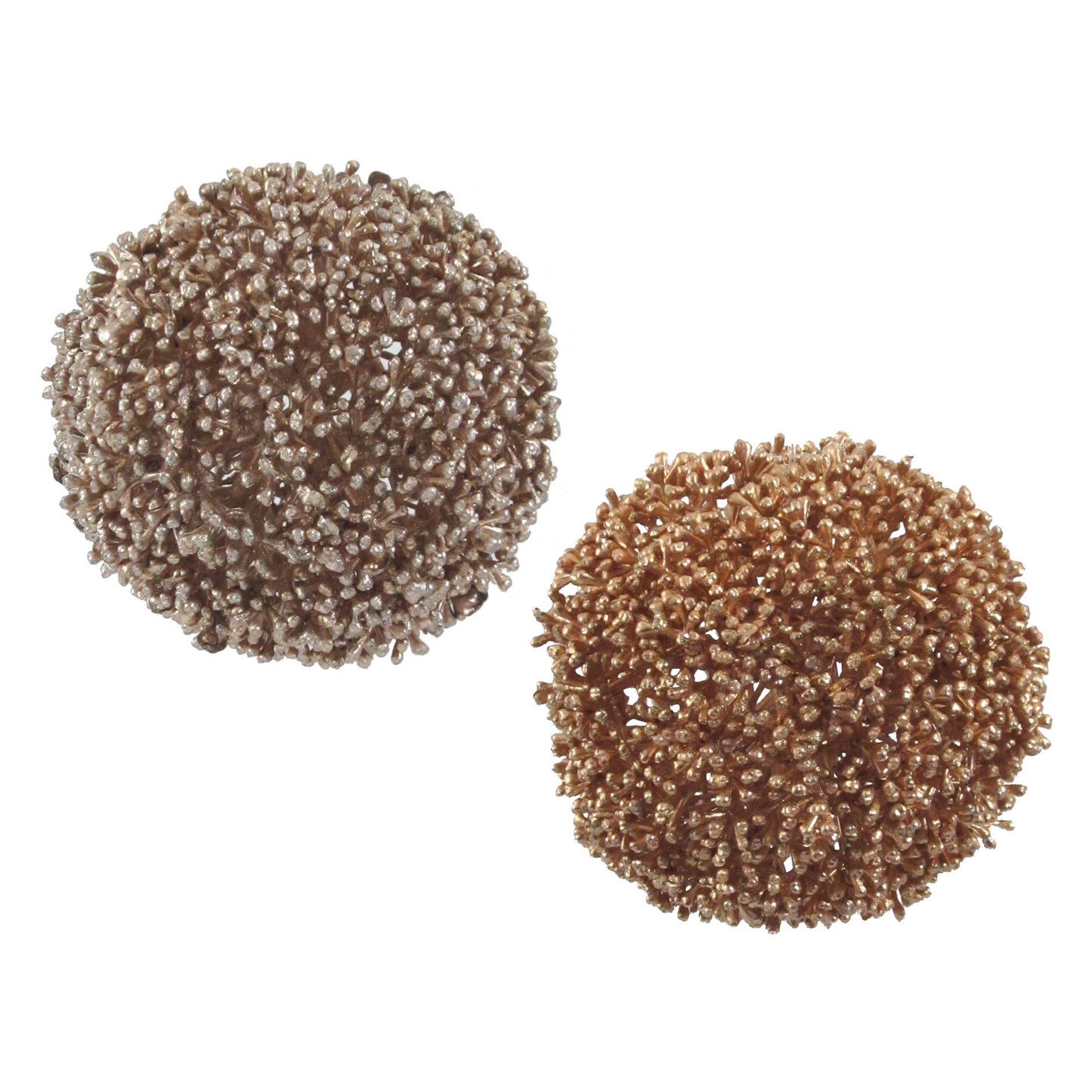 Weihnachtliche Beerenkugel im 2er Set 9 cm goldene Deko für Christbaum und Wohnung