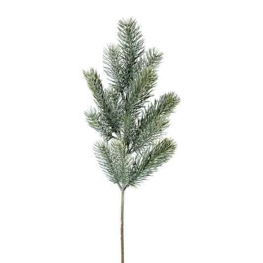 6er Set Blautannenzweige mit Eis-Optik, 49 cm Winterdekoration aus Kunststoff