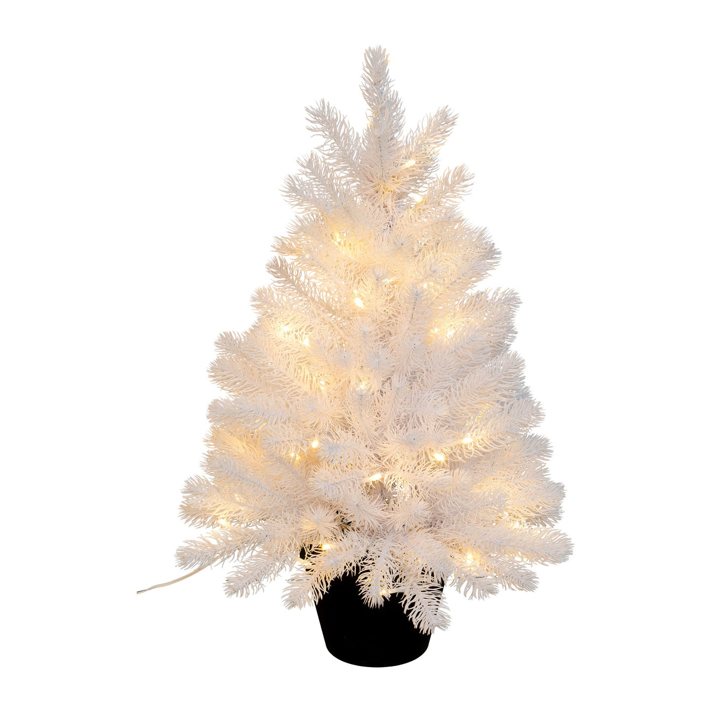 Künstlicher Weihnachtsbaum Tannenbaum 60cm 50 LED Polyethylen weiß