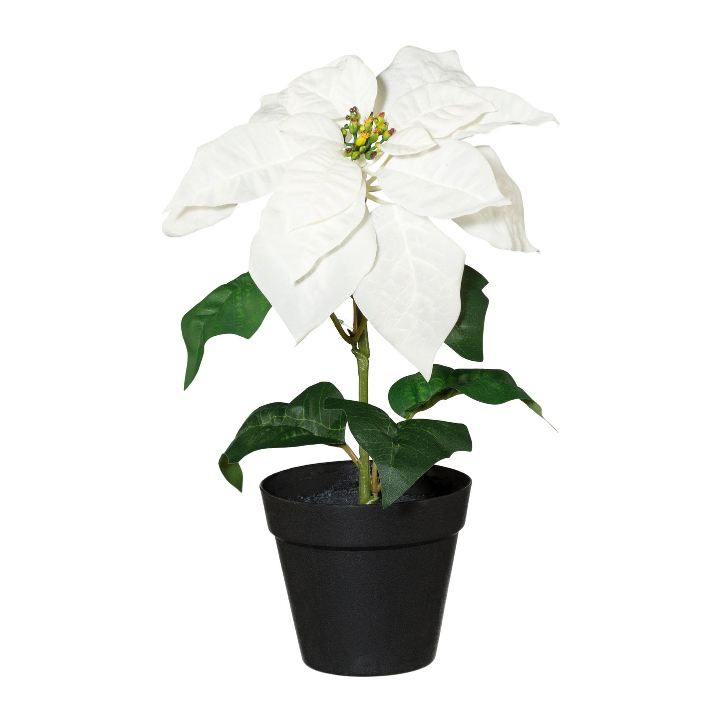 "Künstlicher Weihnachtsstern creme 34 cm im Topf – Hochwertige Deko für Ihr Zuhause"