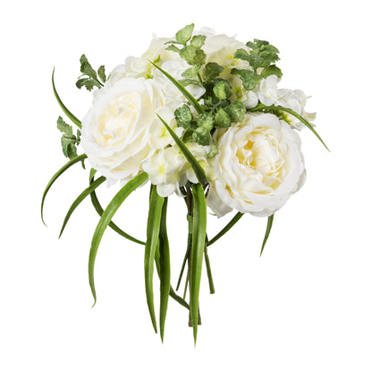 Künstlicher Rosen-Hortensien Mixstrauß 29 cm – Pflegeleicht und edel in verschiedenen Farben