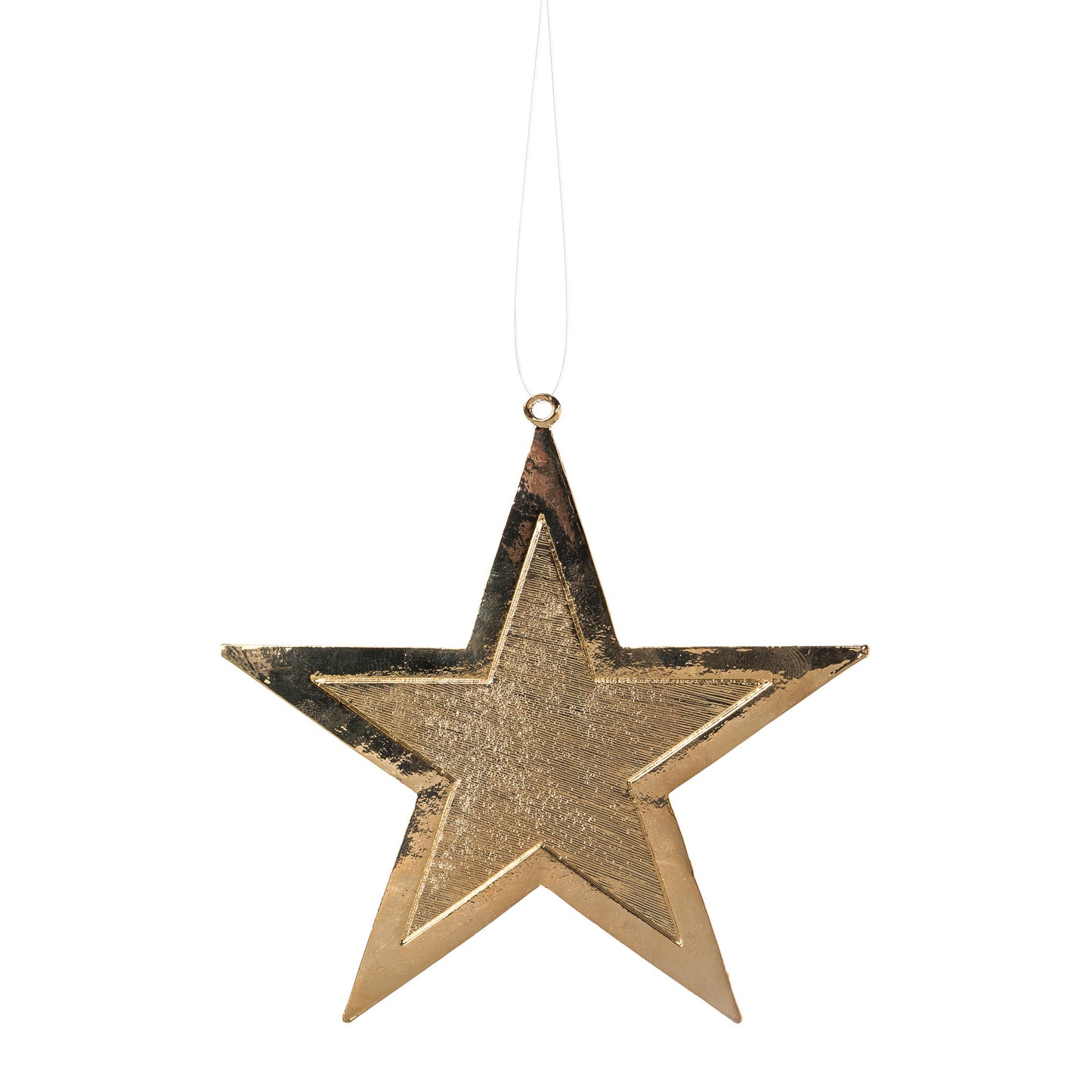 4er Set Metallanhänger Sterne 10 cm in Silber und Gold für festliche Dekoration