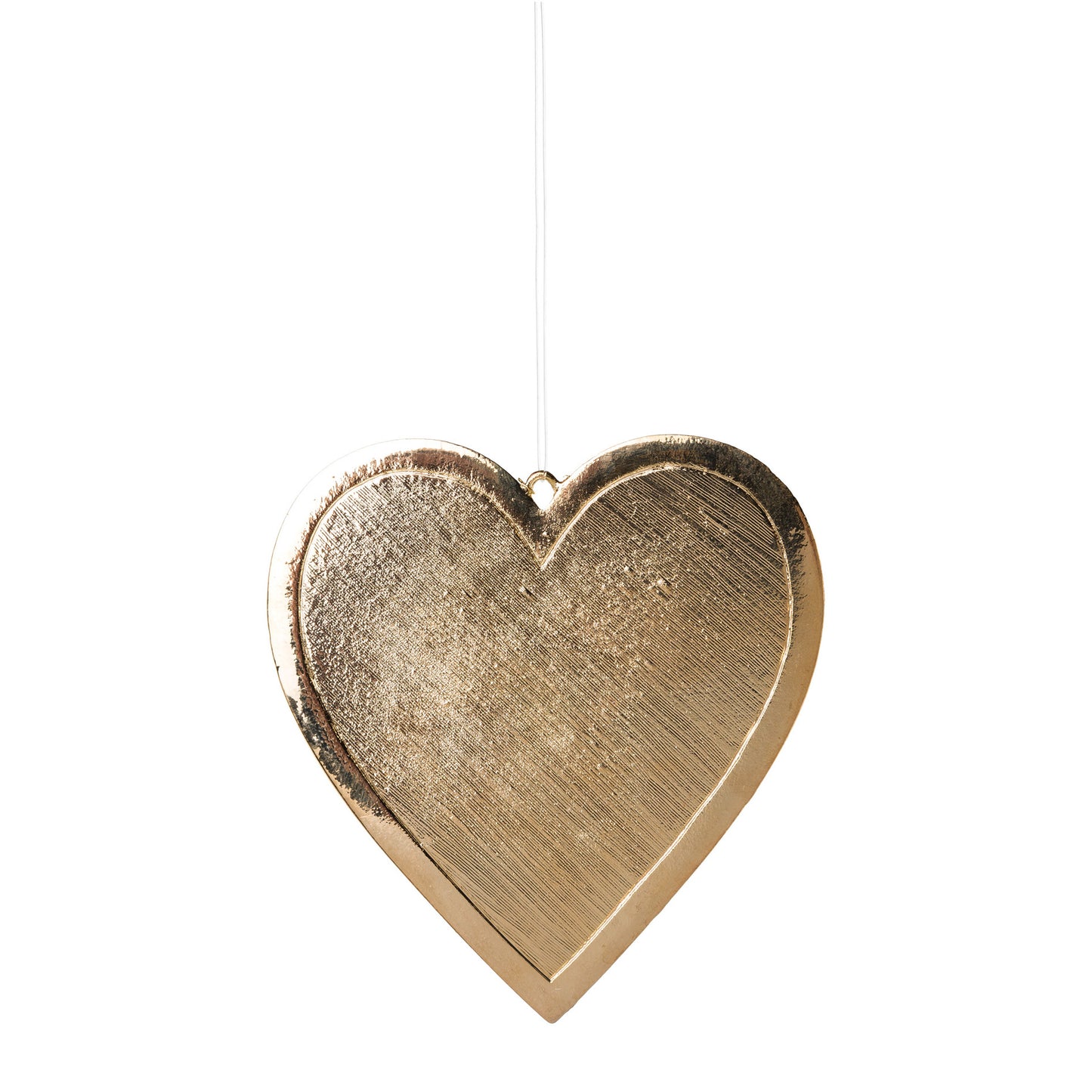 4er Set Metallanhänger Herz 10 cm Gold und Silber für stilvolle Weihnachtsdeko