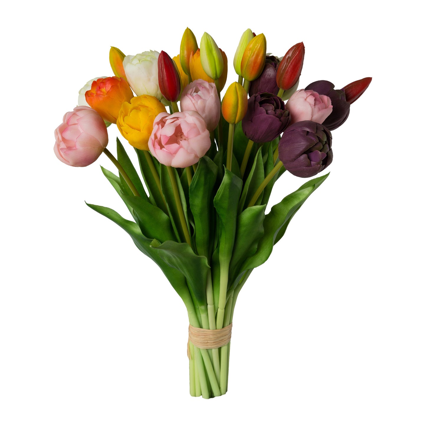 Künstlicher Tulpenstrauß 39 cm in Rosa, Gelb und Bunt – Stilvolle Deko für Ihr Zuhause