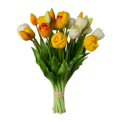 Künstlicher Tulpenstrauß 39 cm in Rosa, Gelb und Bunt – Stilvolle Deko für Ihr Zuhause