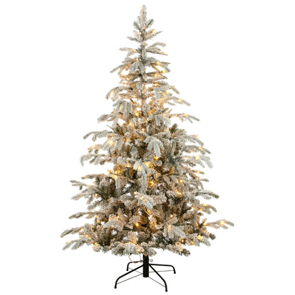 Künstliche Nordmanntanne SNOWY 180cm beschneit 943 Spitzen 250 LED schwer entflammbar