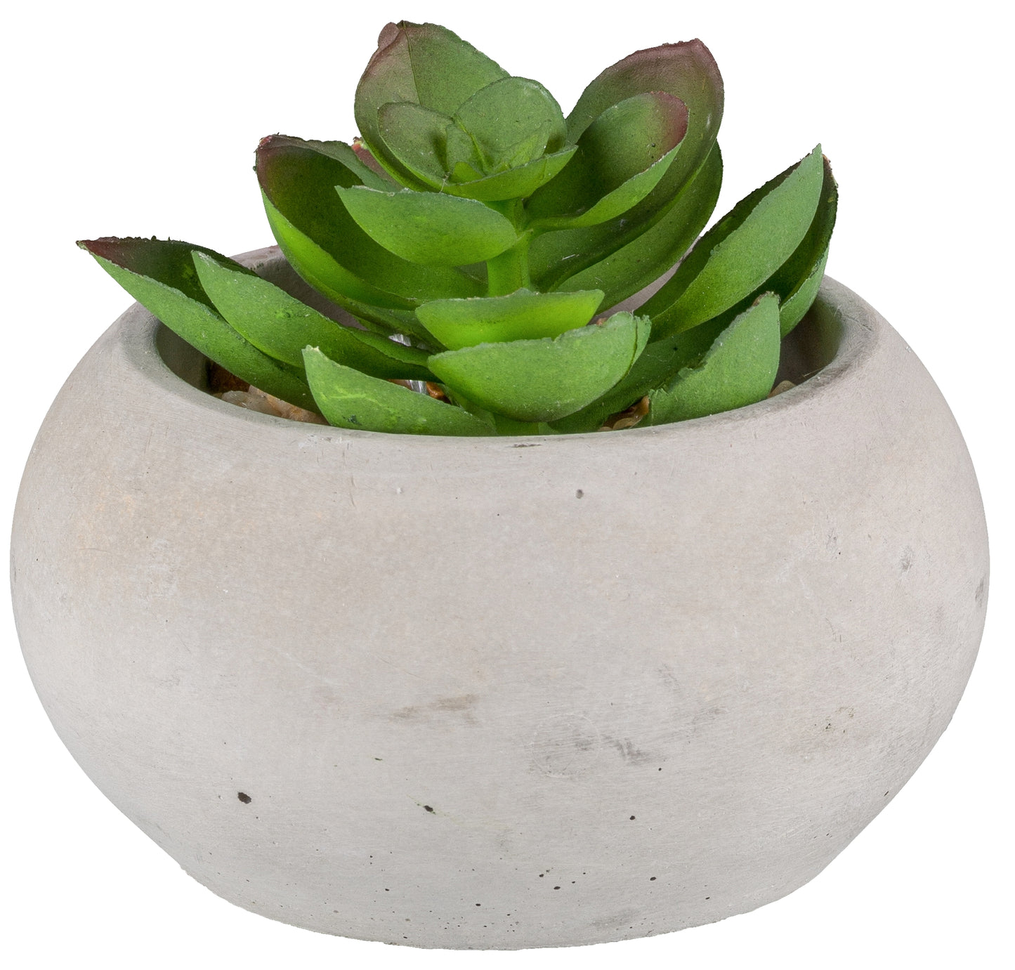 Sukkulenten Set 3er, Kunstpflanzen 8-10cm in Zementtopf 9x5cm, pflegeleicht