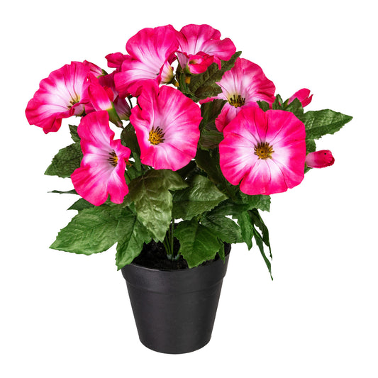 2er Set Künstliche Petunie im Topf, 28 cm hoch, in verschiedenen Farben verfügbar