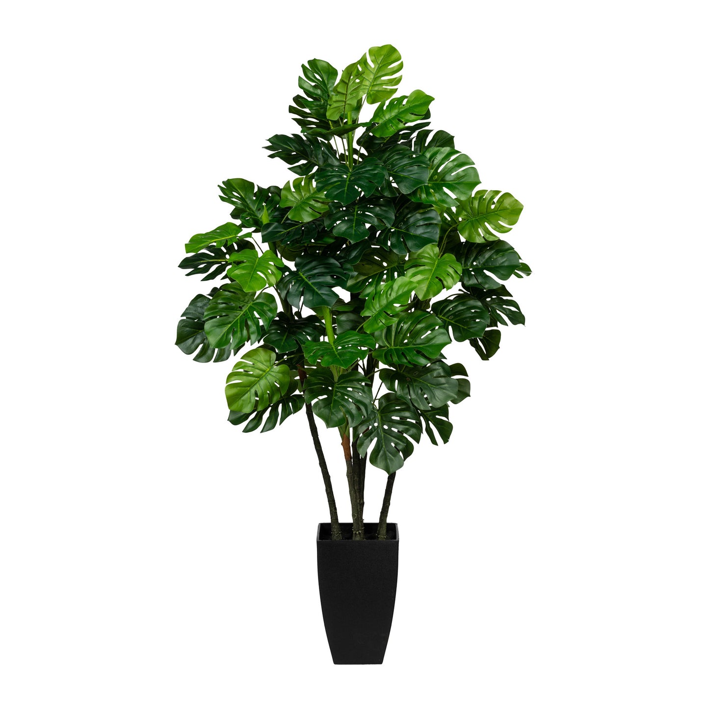 Künstlicher Splitphilodendron 105 cm im schwarzen Topf – Pflegeleichter Blickfang für Ihr Zuhause