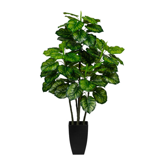 Künstliche Maranta Pflanze 105 cm im schwarzen Topf – Pflegeleichtes Wohnaccessoire