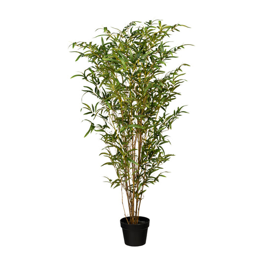 Künstlicher Bambus 120 cm im schwarzen Kunststofftopf – Exotische Deko für Ihr Zuhause