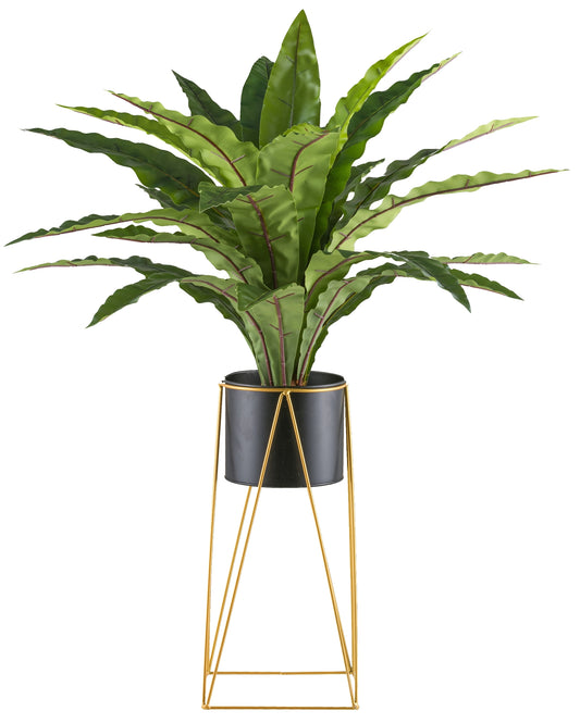 Kunstpflanze Asplenium 105 cm im Metalltopf mit Rack – Pflegeleichter Farn für Wohnräume