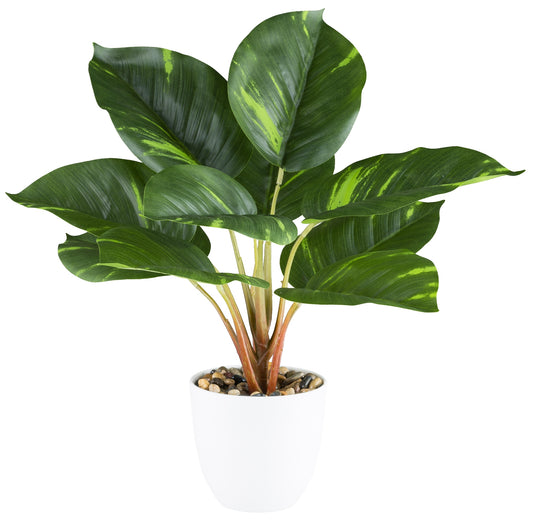 Philodendron Kunstpflanze 36 cm im weißen Melamintopf – pflegeleicht und dekorativ
