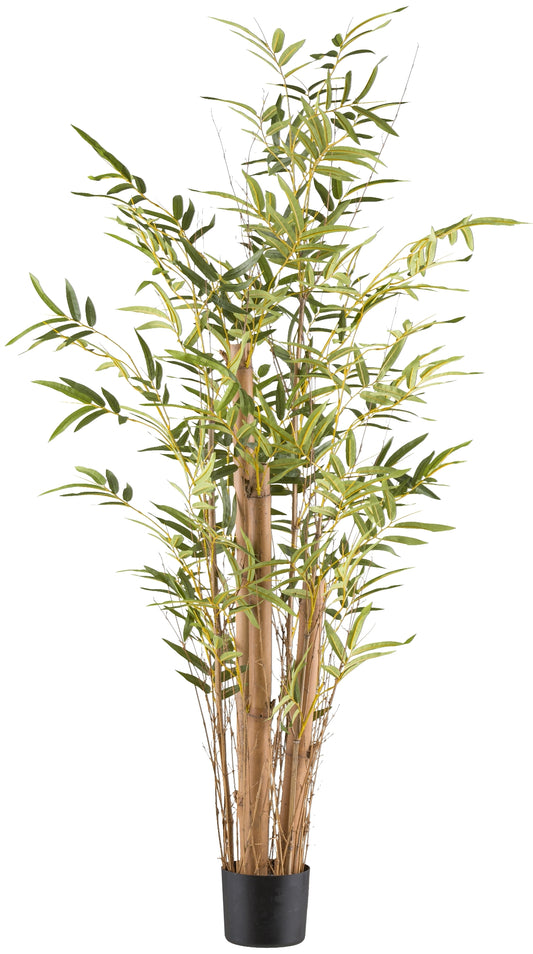 Kunstpflanze Bambus vulgaris 150 cm im schwarzen Kunststofftopf 15x12,5 cm dekorativ