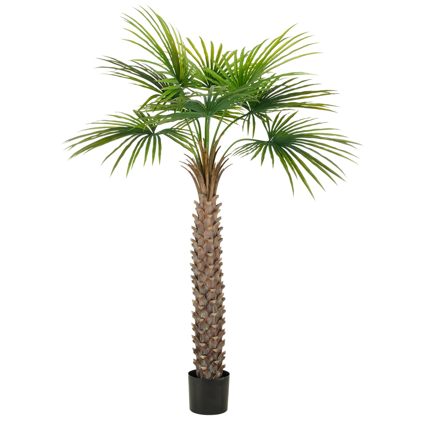 Fächerpalme künstlich 175 cm grün UV-beständig im Kunststofftopf 19x17,5 cm Dekopflanze
