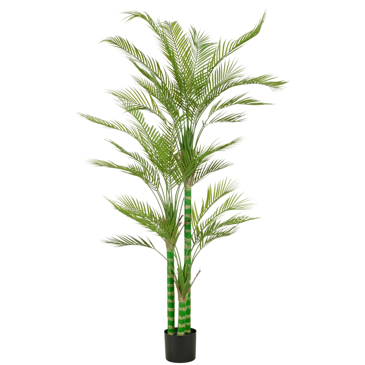 Arecapalme 180 cm grün UV-beständig Künstliche Palme im Kunststofftopf 27x14,5 cm