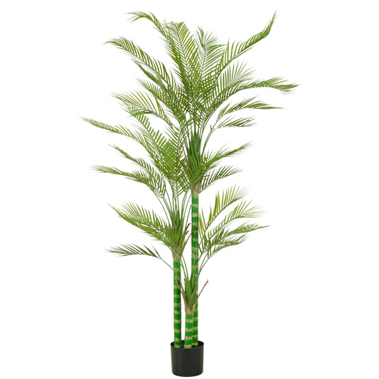 Arecapalme 180 cm grün UV-beständig Künstliche Palme im Kunststofftopf 27x14,5 cm