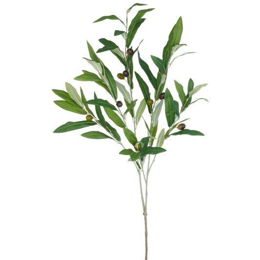 Olivenzweig künstlich ca. 120 cm grün mit 9 realistischen Früchten, Dekoration