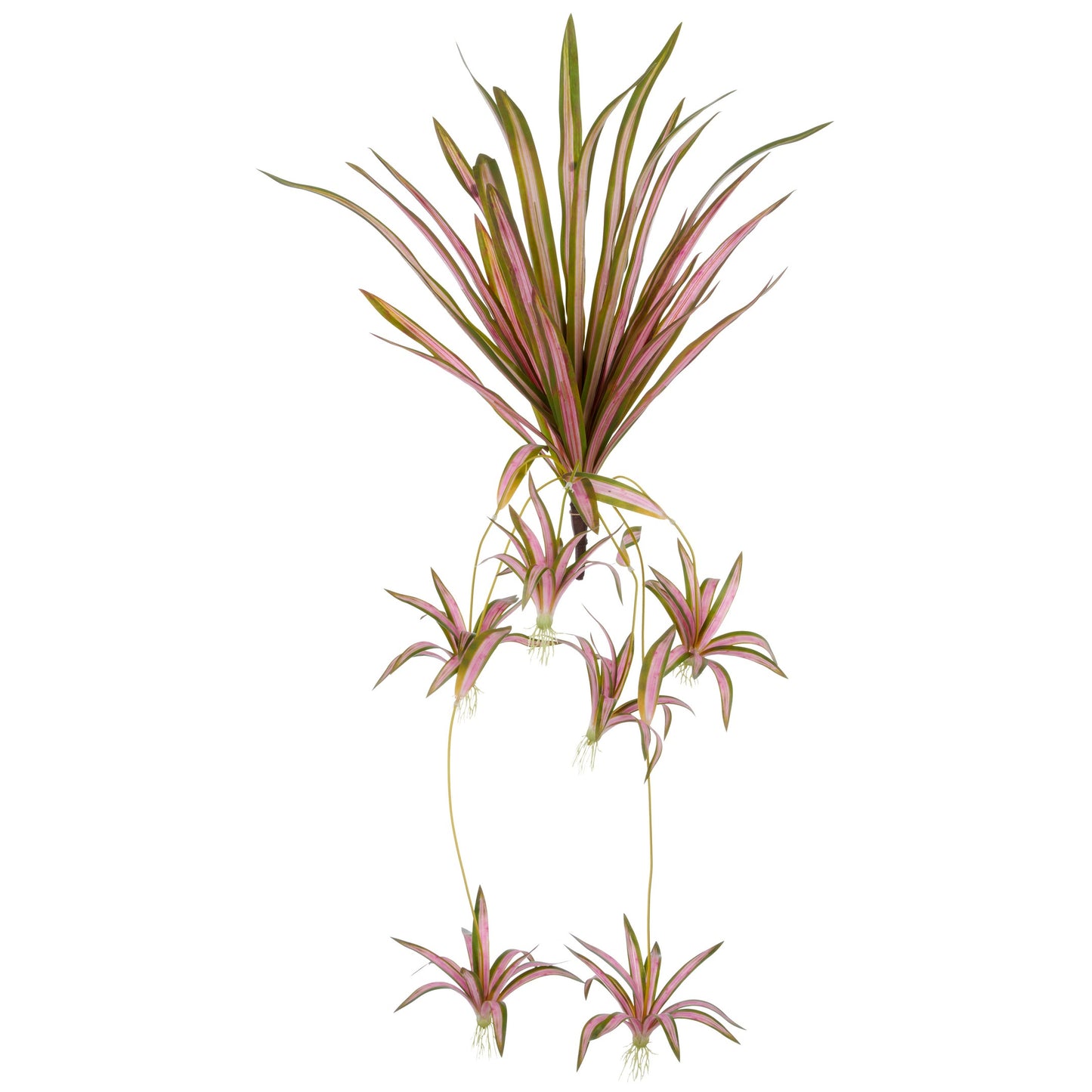 Künstliches Chlorophytum mit 27 Blättern, grün-rosa, 45-90 cm Höhe, dekorative Pflanze