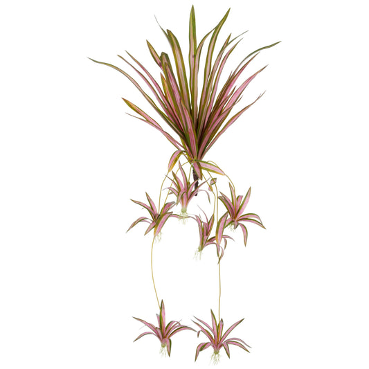 Künstliches Chlorophytum mit 27 Blättern, grün-rosa, 45-90 cm Höhe, dekorative Pflanze