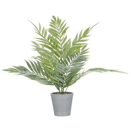 Arecapalme ca. 53 cm Kunstpflanze im grauen Melamintopf 11x10,5 cm mit Kies grüngrau