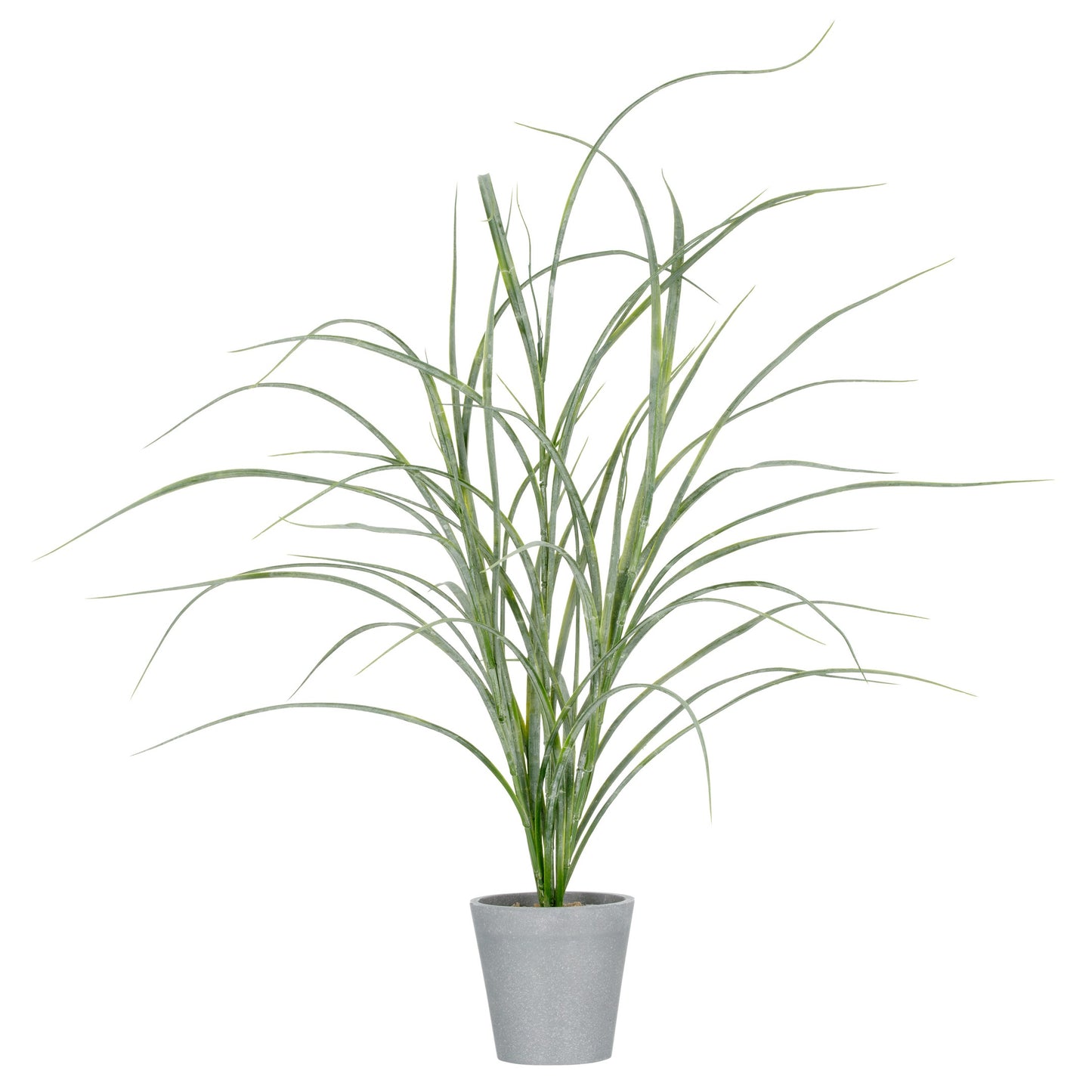 Schleichgras grüngrau ca. 70 cm im grauen Melamintopf 11x10,5 cm mit Kies Kunstpflanze>ID