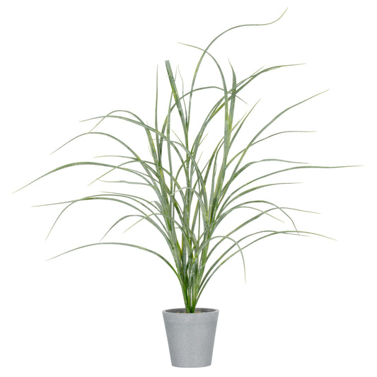 Schleichgras grüngrau ca. 70 cm im grauen Melamintopf 11x10,5 cm mit Kies Kunstpflanze>ID