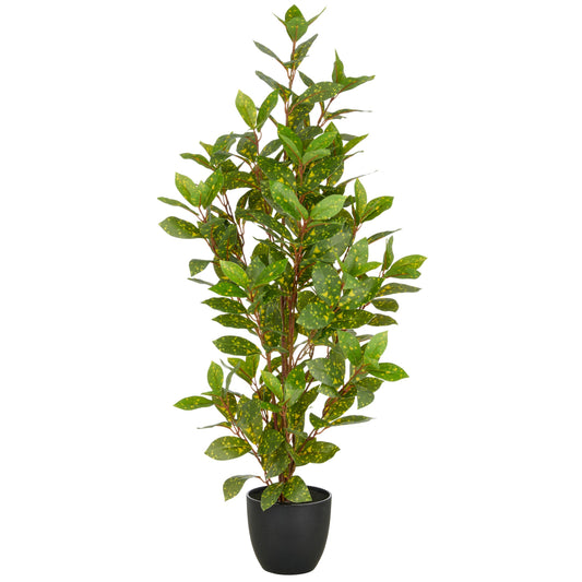 Künstliche Acuba Pflanze ca. 90 cm grün im Kunststofftopf 14x13 cm mit Erde