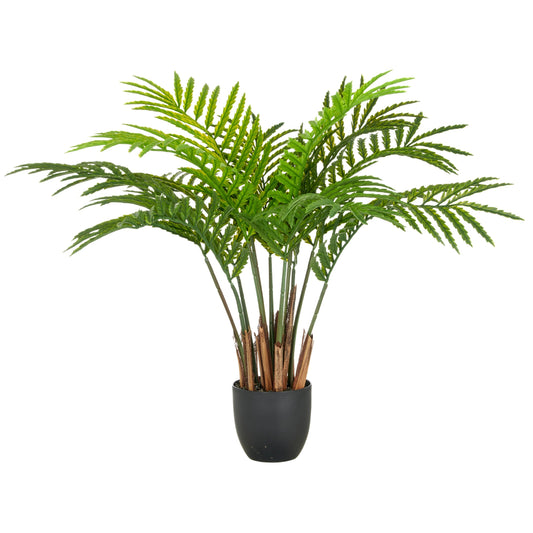 Sumpf-Lappenfarn künstlich 80 cm grün im Kunststofftopf 16x15 cm mit Kies für Deko