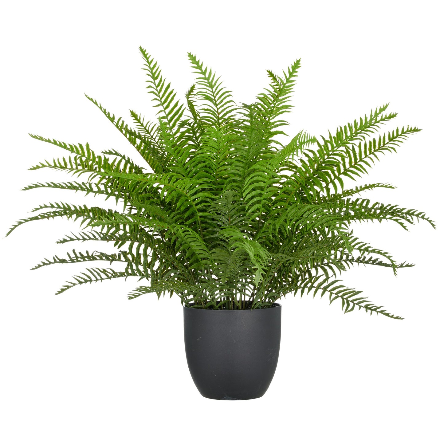 Schwertfarn Kunstpflanze ca. 60 cm grün im Kunststofftopf 18x16,5 cm mit Kies Dekoration