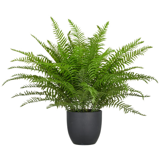 Schwertfarn Kunstpflanze ca. 60 cm grün im Kunststofftopf 18x16,5 cm mit Kies Dekoration