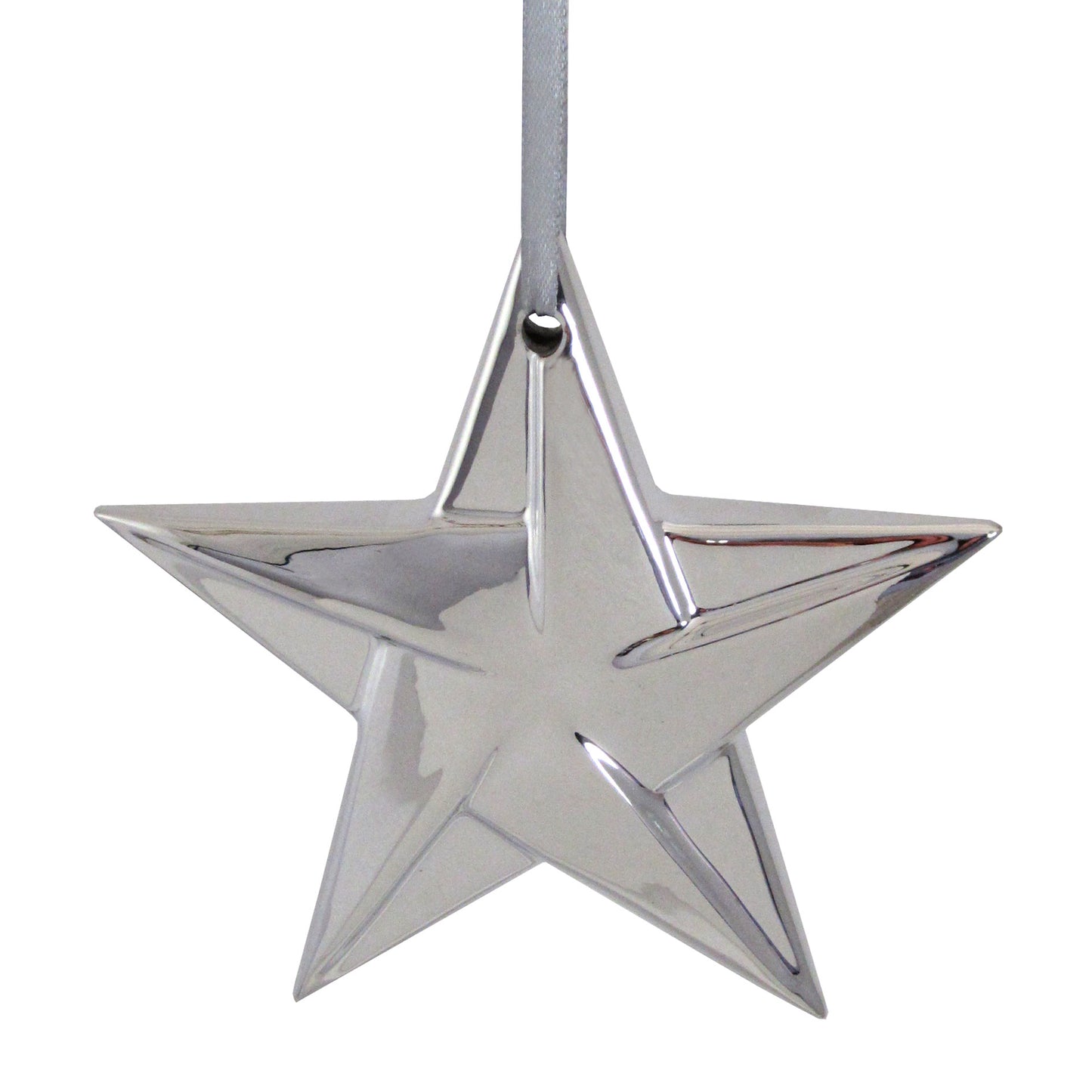 3er Set Weihnachtsdekoration Keramik Sterne 10 cm Silber - Festliche Hänger für Zuhause