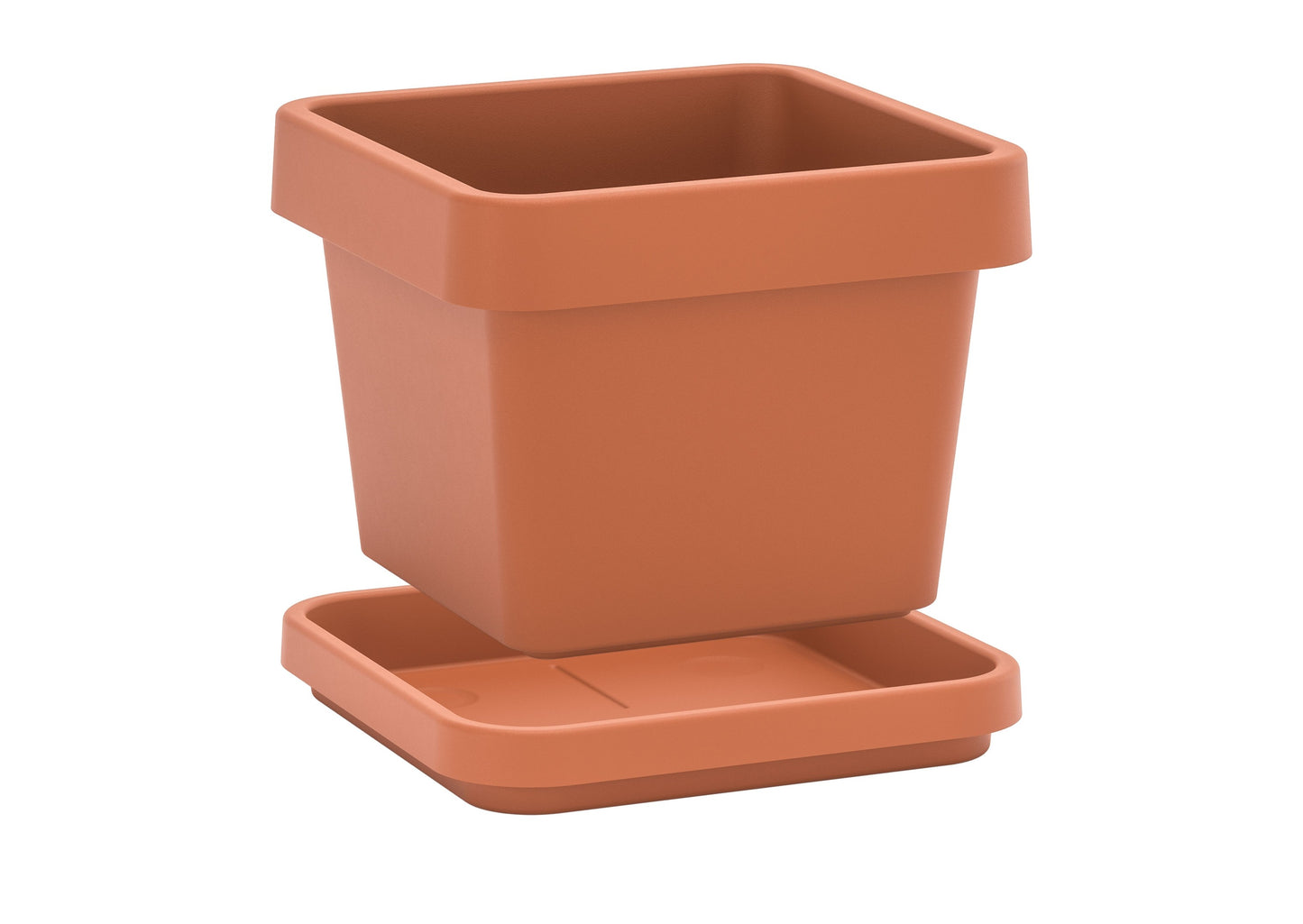 Pflanzgefäß VIVA Square mit passendem Untersetzer in verschiedenen Farben und Größen