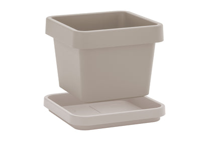 Pflanzgefäß VIVA Square mit passendem Untersetzer in verschiedenen Farben und Größen