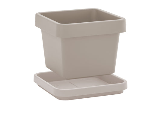 Pflanzgefäß VIVA Square mit passendem Untersetzer in verschiedenen Farben und Größen