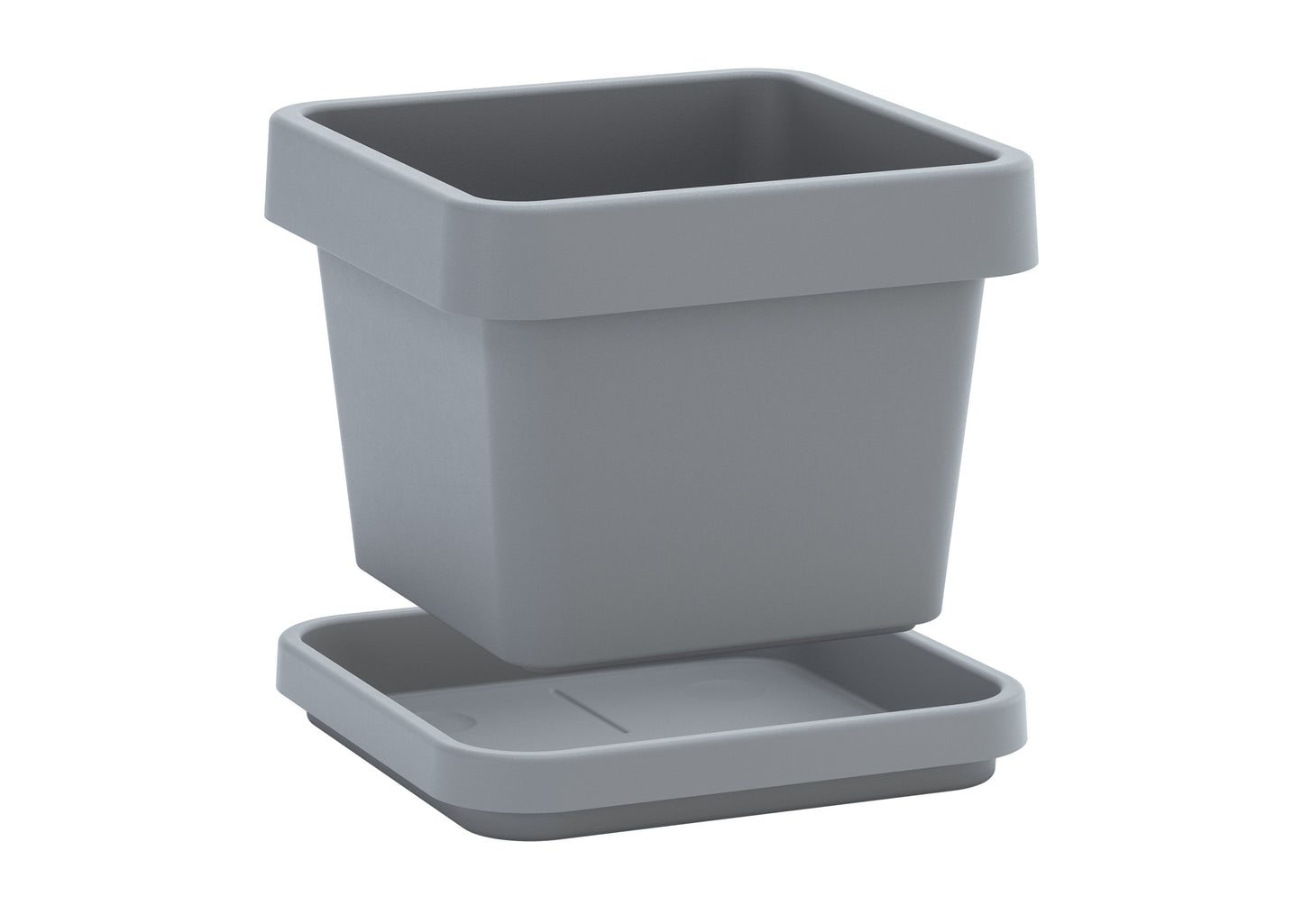 Pflanzgefäß VIVA Square mit passendem Untersetzer in verschiedenen Farben und Größen