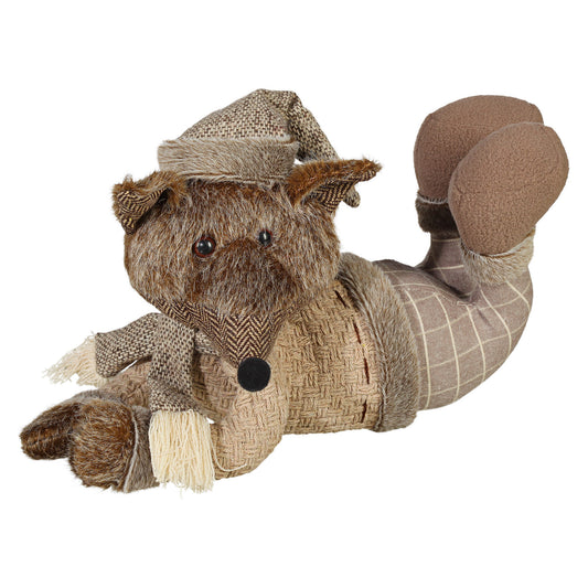 Stofffigur Fuchs Toddy 25 cm liegend – bezaubernde Winterdekoration in Erdtönen