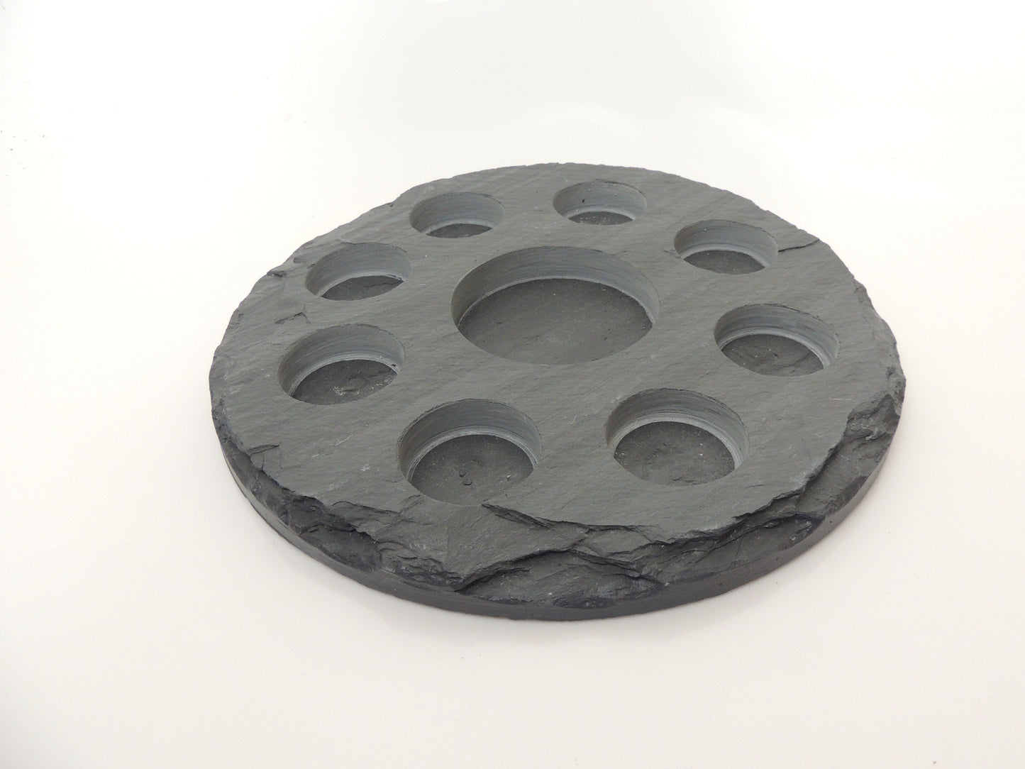 Teelichthalter aus Schieferplatte Ø 27 cm – Stilvoller Kerzenständer für Ihr Zuhause