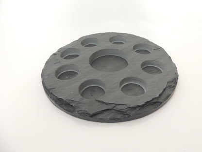 Teelichthalter aus Schieferplatte Ø 27 cm – Stilvoller Kerzenständer für Ihr Zuhause