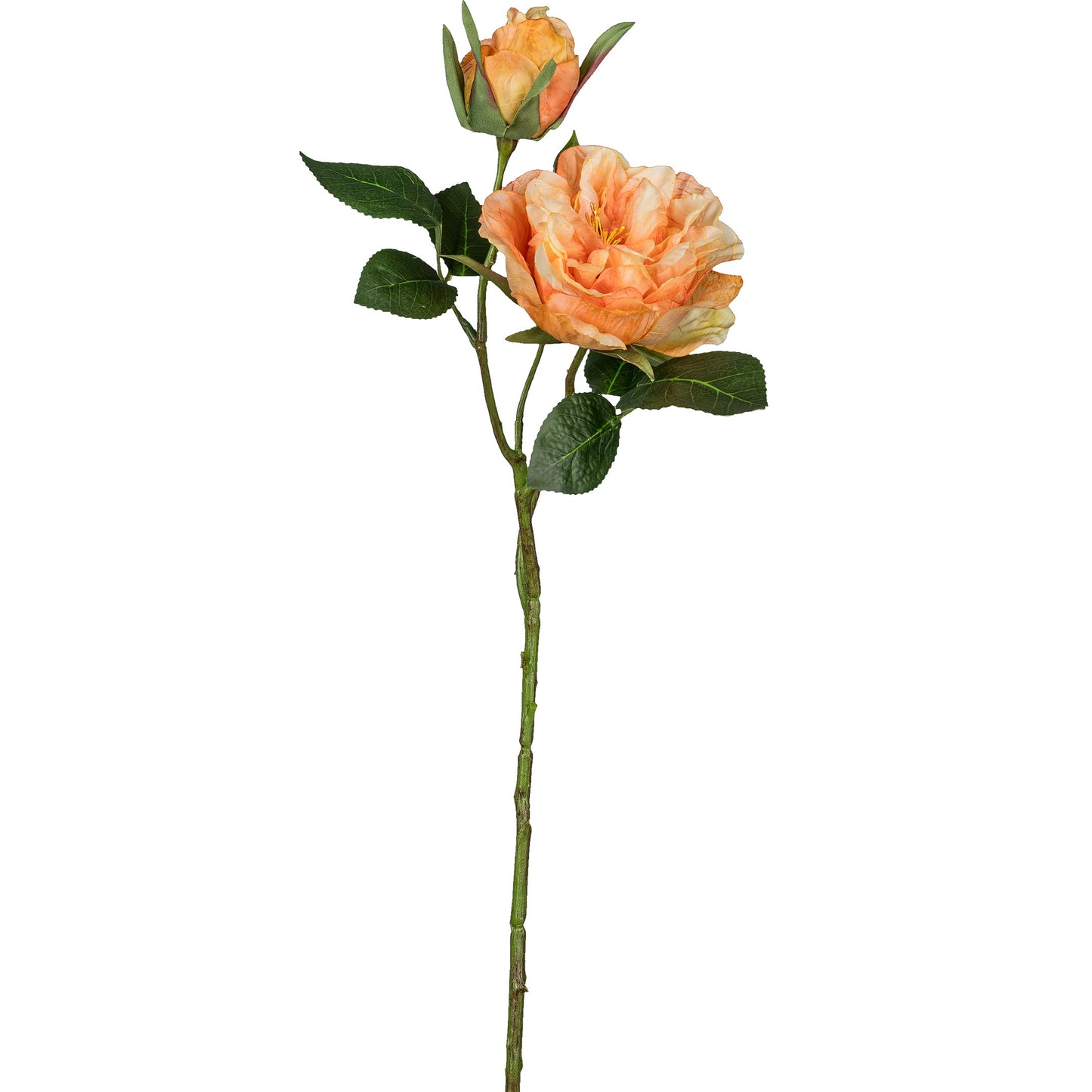 4er-Set künstliche Gartenrosen 58 cm in Orange – wetterfeste Deko für Garten, Zuhause und Büro