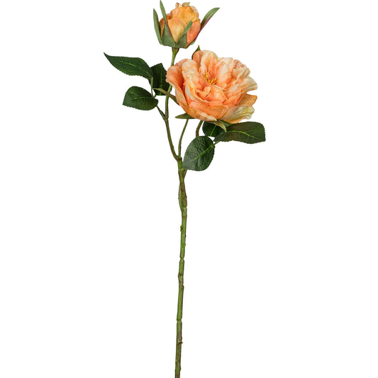 4er-Set künstliche Gartenrosen 58 cm in Orange – wetterfeste Deko für Garten, Zuhause und Büro