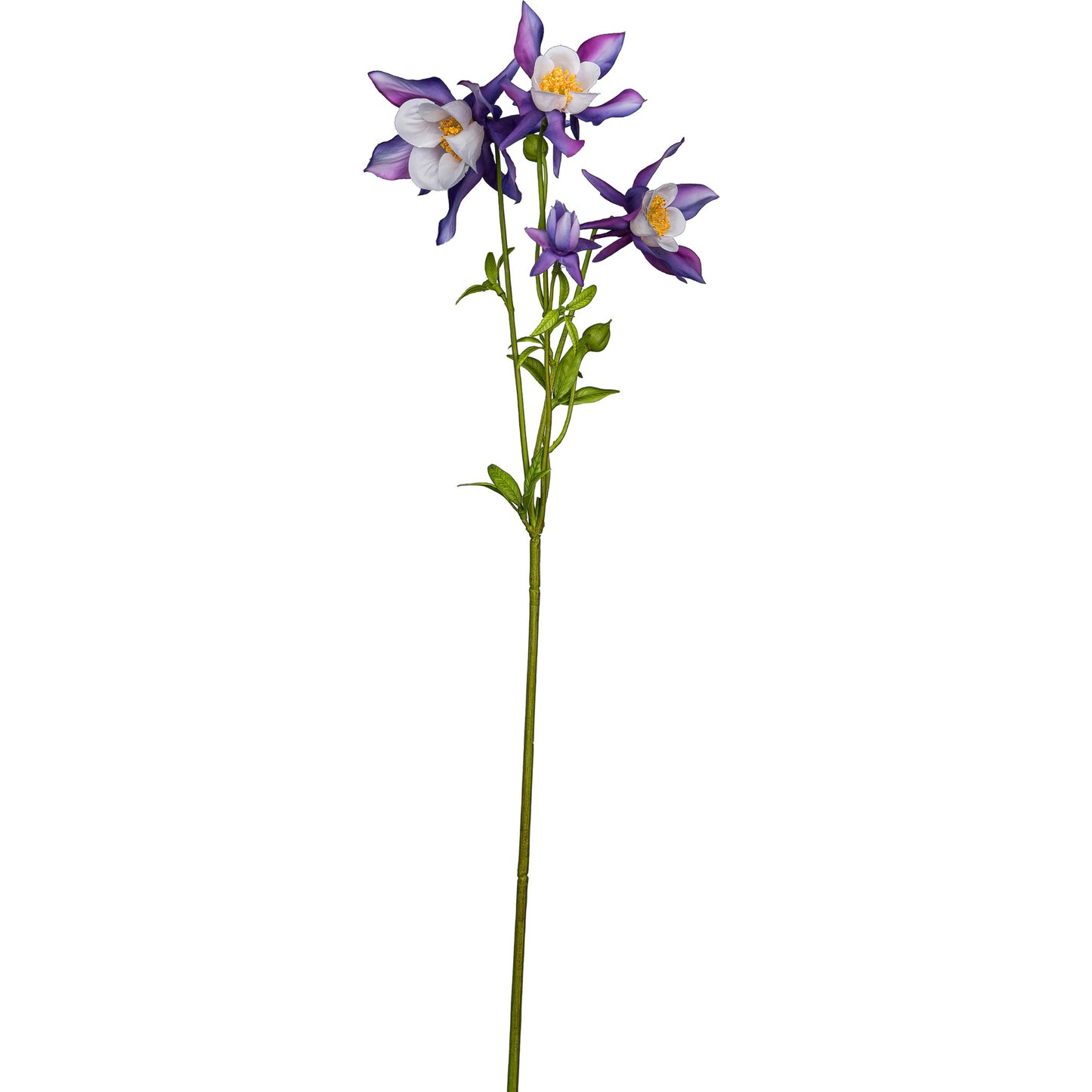 4er-Set Künstliche Akelei in Lila, 67 cm Hohe Seidenblumen, Dekoration für Zuhause & Büro