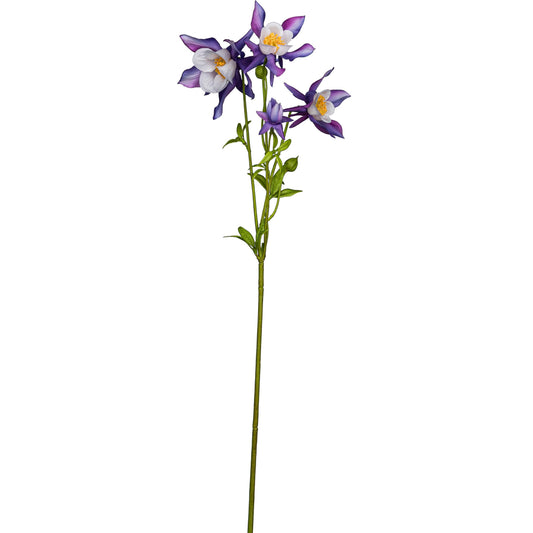 4er-Set Künstliche Akelei in Lila, 67 cm Hohe Seidenblumen, Dekoration für Zuhause & Büro