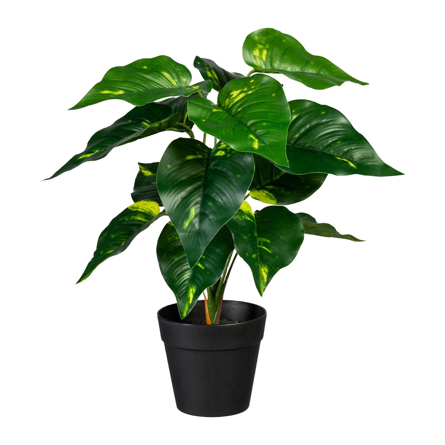 2er Set Künstlicher Pothos 32 cm im Stilvollen Schwarzen Topf – Dekorative Pflanze für Ihr Zuhause
